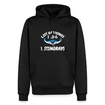 Raies pastenagues, raies manta, raies océaniques, raies - Sweat à capuche Premium bio Homme - noir - Devant - Nico (187cm)