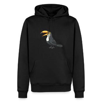 Toucan Bird Rainforest - Sweat à capuche Premium bio Homme - noir - Devant - Nico (187cm)