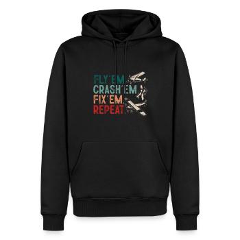 Ferngesteuertes Flugzeug Modellflugzeug - Männer Premium Bio Hoodie - Schwarz - Vorne - Nico (187cm)