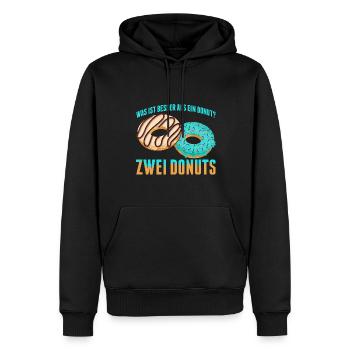 Was ist besser als ein Donut? Zwei Donuts Lieblibg - Männer Premium Bio Hoodie - Schwarz - Vorne - Nico (187cm)
