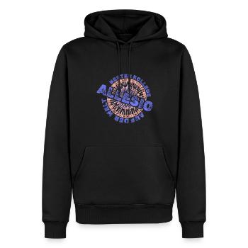 Vorname Allesio - Männer Premium Bio Hoodie - Schwarz - Vorne - Nico (187cm)