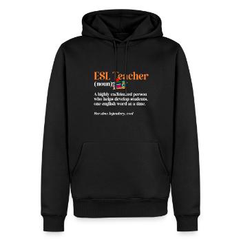 Professeur d’anglais langue seconde langue étrangère - Sweat à capuche Premium bio Homme - noir - Devant - Nico (187cm)