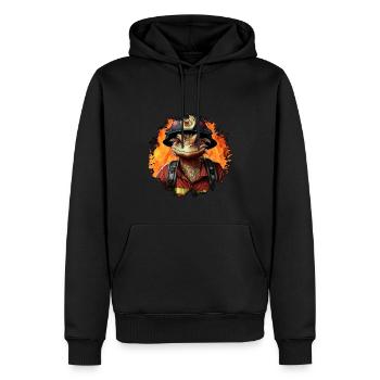 Lézards des pompiers - Sweat à capuche Premium bio Homme - noir - Devant - Nico (187cm)
