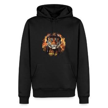 Tiger Feuerwehr - Männer Premium Bio Hoodie - Schwarz - Vorne - Nico (187cm)