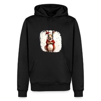 Noël des kangourous - Sweat à capuche Premium bio Homme - noir - Devant - Nico (187cm)