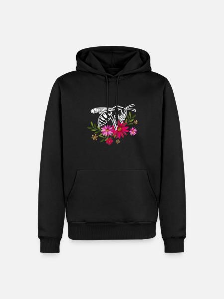 Bee With Flowers - Men’s Premium Organic Hoodie - black