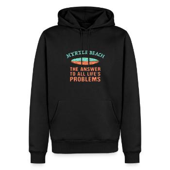 Myrtle Beach Answer To All Life's Problems - Men’s Premium Organic Hoodie - black - Front - Nico (187cm)