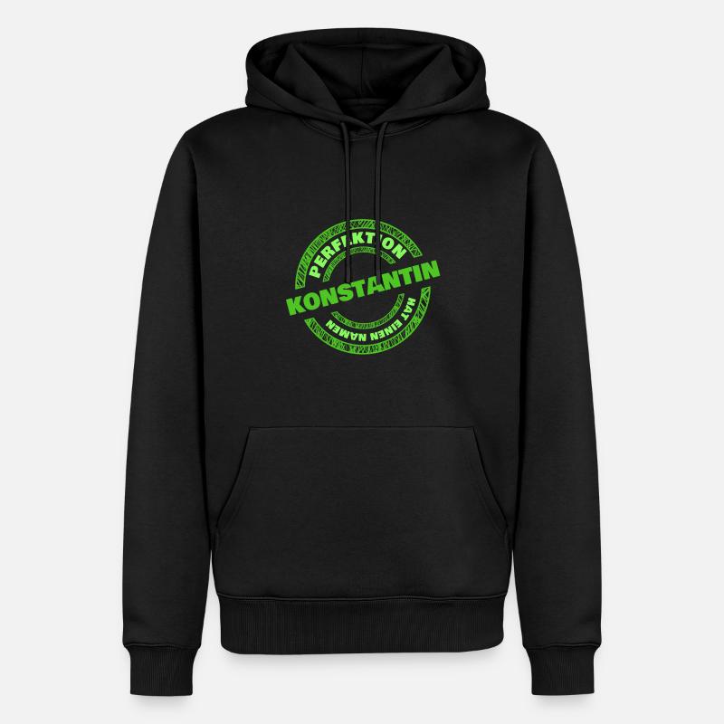 Perfektion Konstantin - Männer Premium Bio Hoodie - Schwarz