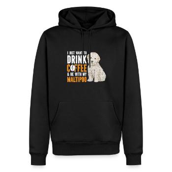 Maltipoo Hund - Männer Premium Bio Hoodie - Schwarz - Vorne - Nico (187cm)