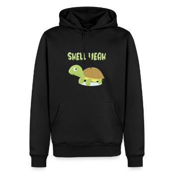 shell yeah turtle shirt - Männer Premium Bio Hoodie - Schwarz - Vorne - Nico (187cm)