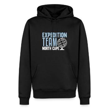Nordkap/ North Cape team Conception aller-retour - Sweat à capuche Premium bio Homme - noir - Devant - Nico (187cm)
