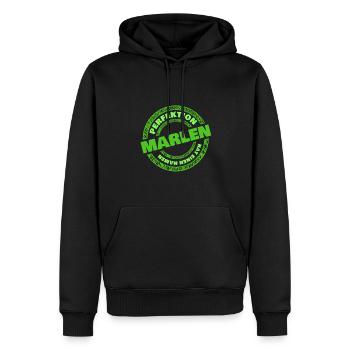 Geschenk für Marlen - Männer Premium Bio Hoodie - Schwarz - Vorne - Nico (187cm)