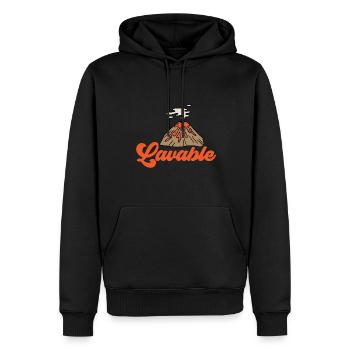 Vulkan Geologie Vulkanologie Lava - Männer Premium Bio Hoodie - Schwarz - Vorne - Nico (187cm)