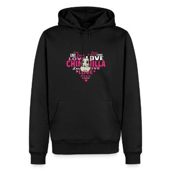 Chinchilla - Männer Premium Bio Hoodie - Schwarz - Vorne - Nico (187cm)