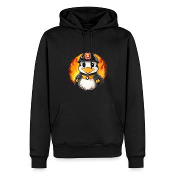 Pingouin pompier - Sweat à capuche Premium bio Homme - noir - Devant - Nico (187cm)