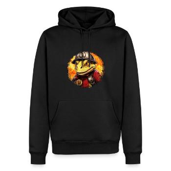 Pompiers de lézards - Sweat à capuche Premium bio Homme - noir - Devant - Nico (187cm)