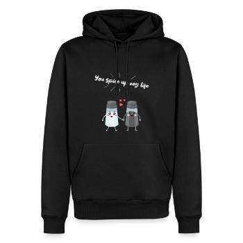 Salz und Pfefferstreuer Paar Geschenk für Köche - Männer Premium Bio Hoodie - Schwarz - Vorne - Nico (187cm)
