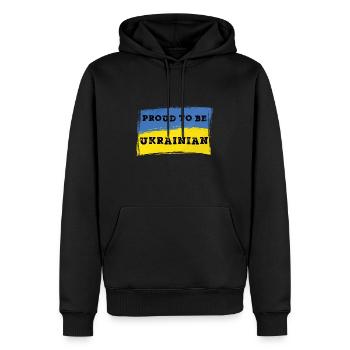 Stolz, Ukrainer zu sein - Ukraine - Männer Premium Bio Hoodie - Schwarz - Vorne - Nico (187cm)