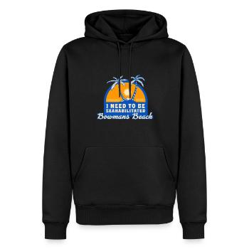 I Need To Be Seahabilitated Bowmans Beach Summer - Men’s Premium Organic Hoodie - black - Front - Nico (187cm)