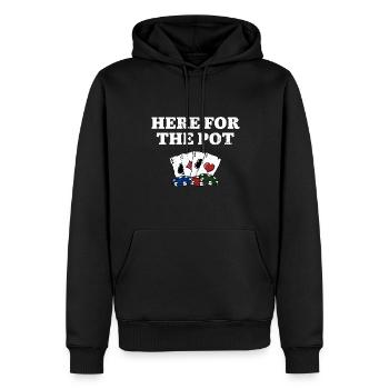 Ici pour le Pot Casino Poker Gambling Poker - Sweat à capuche Premium bio Homme - noir - Devant - Nico (187cm)