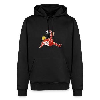 Équipe du Danemark de football I Football Danemark - Sweat à capuche Premium bio Homme - noir - Devant - Nico (187cm)
