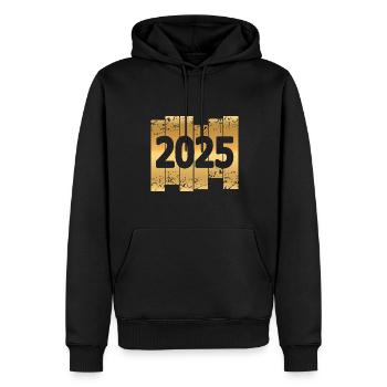 Witzig 2025 - Männer Premium Bio Hoodie - Schwarz - Vorne - Nico (187cm)