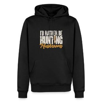 Cueillette de champignons Cueillette de champignons Cueillette de champignons - Sweat à capuche Premium bio Homme - noir - Devant - Nico (187cm)