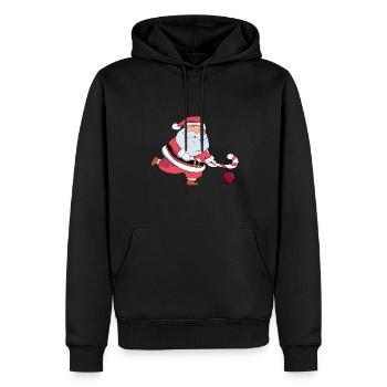 Père Noël Amateur de hockey sur gazon Spor de Noël - Sweat à capuche Premium bio Homme - noir - Devant - Nico (187cm)