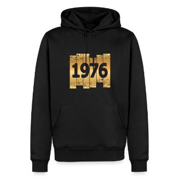 Jahr 1976 - Männer Premium Bio Hoodie - Schwarz - Vorne - Nico (187cm)