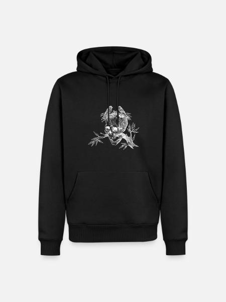 Vogelnest auf Schädel - Männer Premium Bio Hoodie - Schwarz