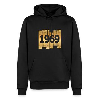 1969 - Männer Premium Bio Hoodie - Schwarz - Vorne - Nico (187cm)