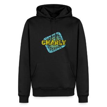 Temps libre Charly - Sweat à capuche Premium bio Homme - noir - Devant - Nico (187cm)