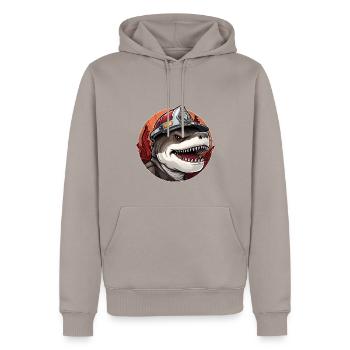 Feuerwehr Haie - Männer Premium Bio Hoodie - Taupe - Vorne - Nico (187cm)