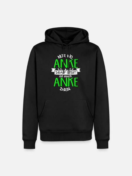 ANKE die Echte - Männer Premium Bio Hoodie - Schwarz