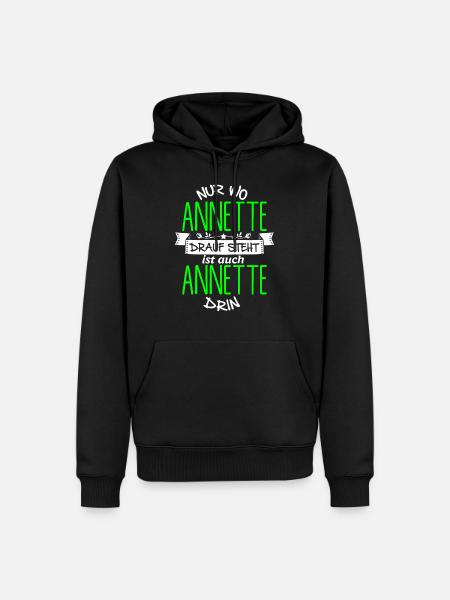 ANNETTE die Echte - Männer Premium Bio Hoodie - Schwarz