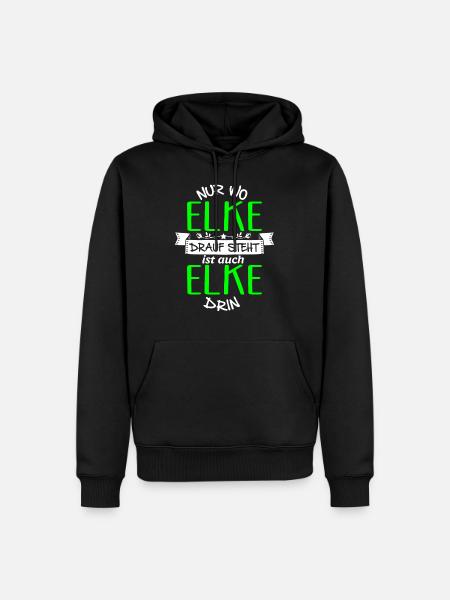 ELKE die Echte - Männer Premium Bio Hoodie - Schwarz