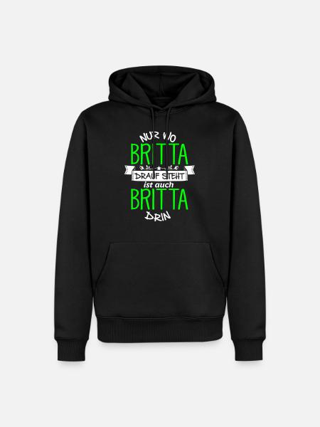 BRITTA die Echte - Männer Premium Bio Hoodie - Schwarz