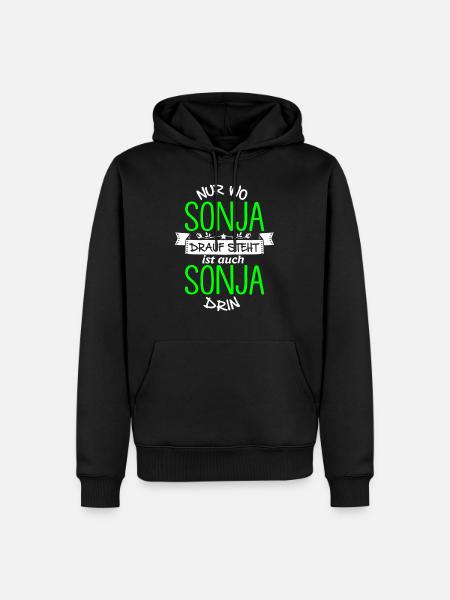 SONJA die Echte - Männer Premium Bio Hoodie - Schwarz