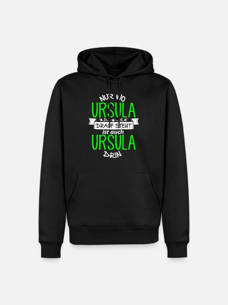 URSULA die Echte - Männer Premium Bio Hoodie - Schwarz