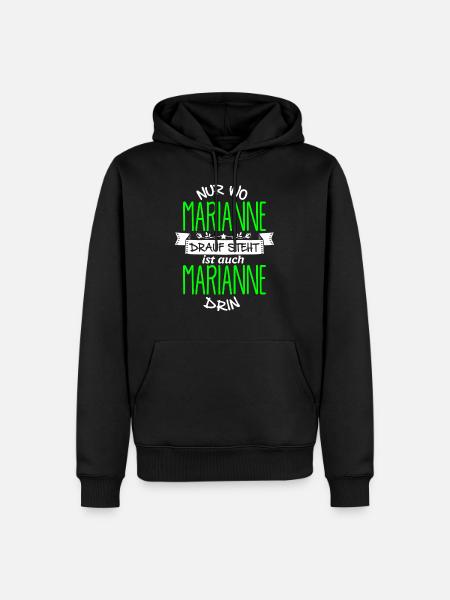 MARIANNE die Echte - Männer Premium Bio Hoodie - Schwarz