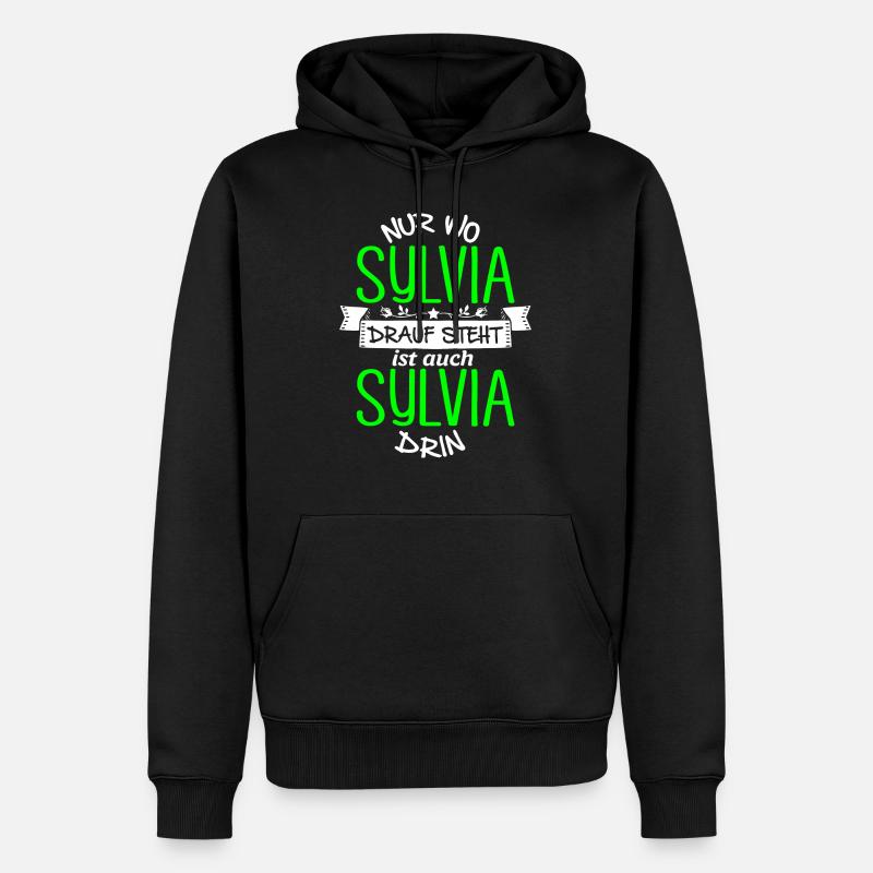SYLVIA die Echte - Männer Premium Bio Hoodie - Schwarz