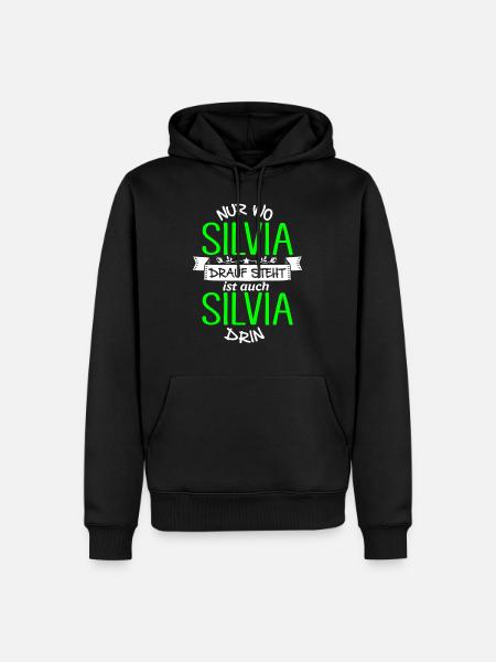 SILVIA die Echte - Männer Premium Bio Hoodie - Schwarz