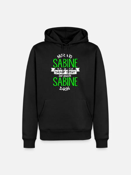 SABINE die Echte - Männer Premium Bio Hoodie - Schwarz