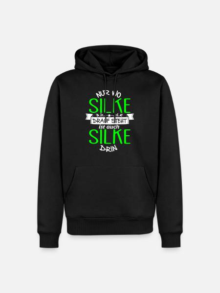 SILKE die Echte - Männer Premium Bio Hoodie - Schwarz