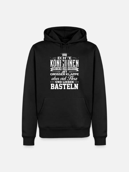 BASTELN - liebe - Männer Premium Bio Hoodie - Schwarz