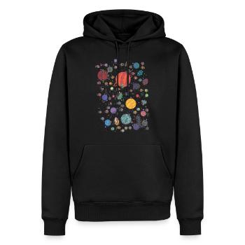 Space Planet Galaxy Graphic - Men’s Premium Organic Hoodie - black - Front - Nico (187cm)