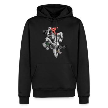 Punk 'n' Roll - v1 - Männer Premium Bio Hoodie - Schwarz - Vorne - Nico (187cm)