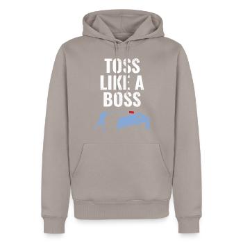Cornhole Bean Bag Toss Outdoor Lawn Game Funny - Men’s Premium Organic Hoodie - taupe - Front - Nico (187cm)
