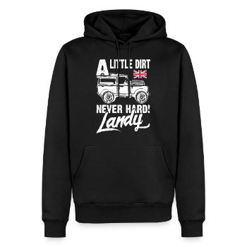 Un peu de saleté jamais dur Landy - Sweat à capuche Premium bio Homme - noir - Devant - Nico (187cm)