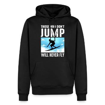 Skysurfing Fallschirmspringen Extremsport Fallschirmspringer Lustig - Männer Premium Bio Hoodie - Schwarz - Vorne - Nico (187cm)